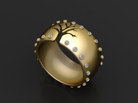 Gold tree ring Modèles 3D en vedette