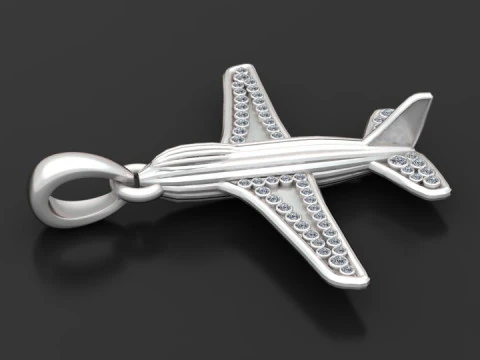 Gold airplane pendant 3D Print Model