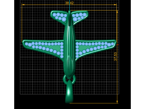 Gold airplane pendant 3D Baskı Modeli