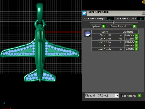 Gold airplane pendant 3D Print Model