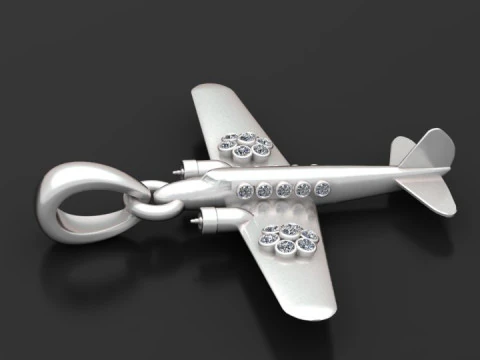 Gold airplane pendant 3D Print Model