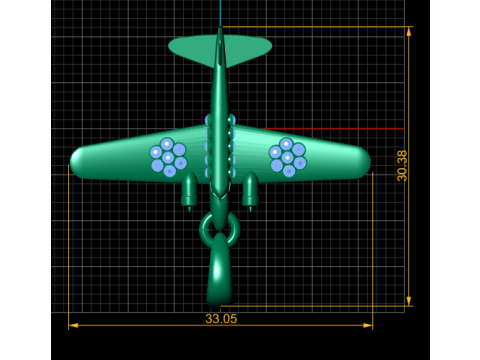 Gold airplane pendant Modelo de Impressão 3D