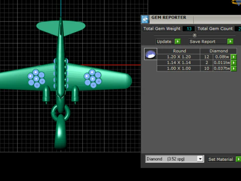 Gold airplane pendant 3D Print Model