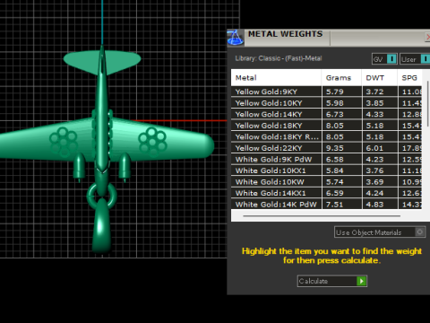 Gold airplane pendant Modelo de Impressão 3D