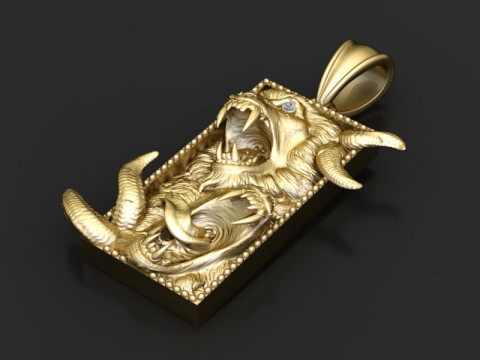 Gold pendant 3d printable model 3Dプリントモデル