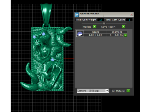 Gold pendant 3d printable model 3Dプリントモデル
