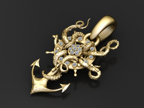 Gold nautical pendant 3D Принт Модель