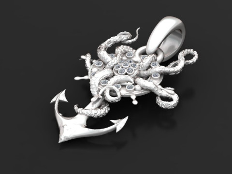 Gold nautical pendant 3D Принт Модель