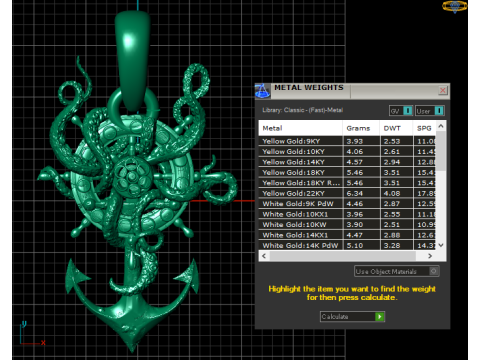 Gold nautical pendant 3D Принт Модель