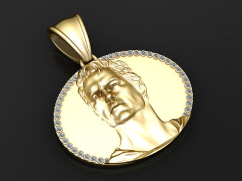 Gold portrait pendant Modelo de impresión 3D