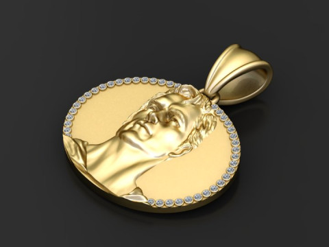 Gold portrait pendant Model do druku 3D