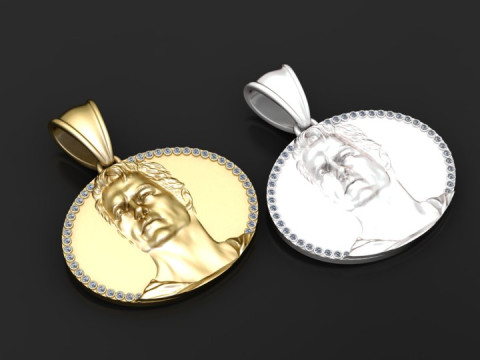 Gold portrait pendant Model do druku 3D