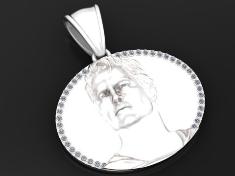 Gold portrait pendant Model do druku 3D