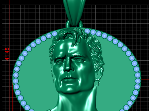 Gold portrait pendant Model do druku 3D