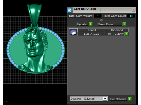 Gold portrait pendant Model do druku 3D