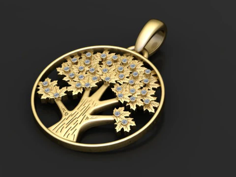 Liontin pohon kehidupan Model Cetak 3D