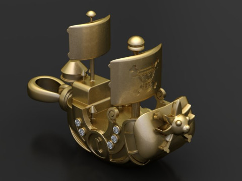 Pirate ship pendant Model Cetak 3D