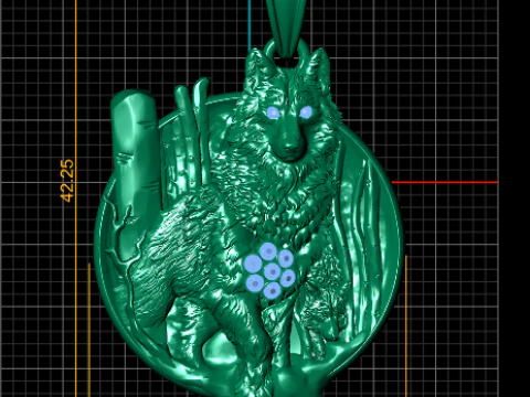 Wolf Pendant 3D Print Model