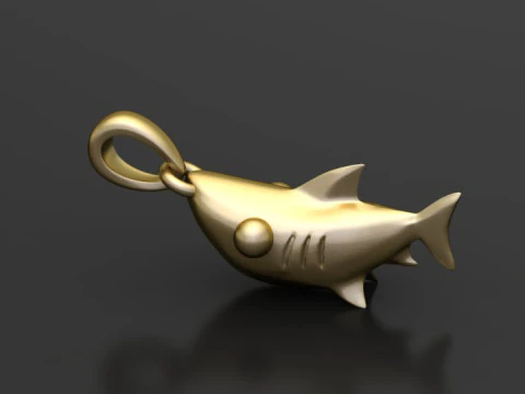 Shark pendant 3D Print Model