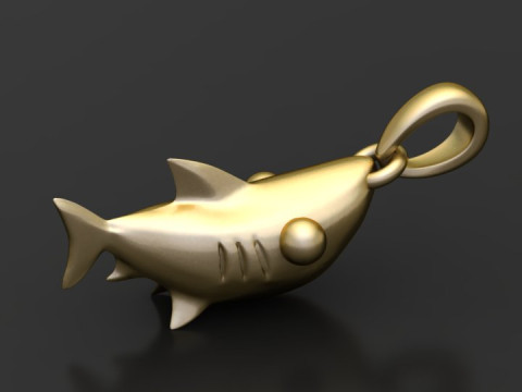 Shark pendant 3Dプリントモデル