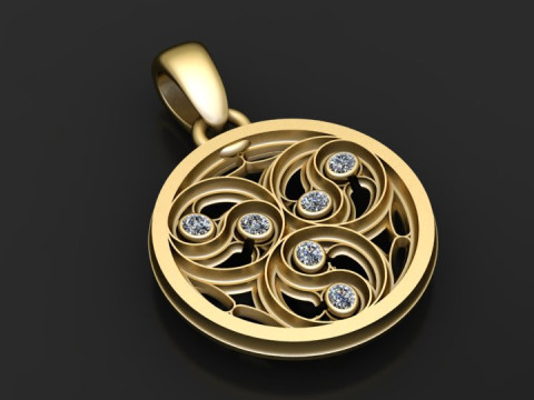 Gold swirl pendant 3D 프린트 모델