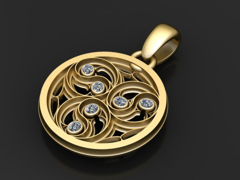 Gold swirl pendant 3D 打印模型