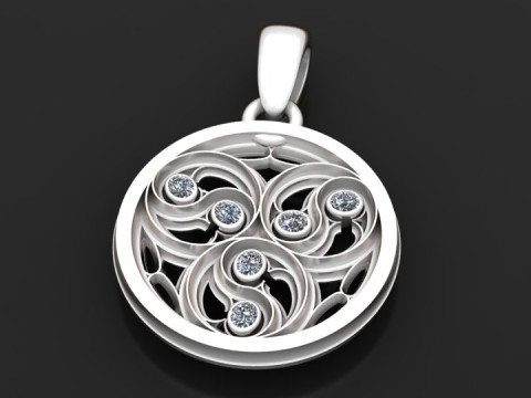 Gold swirl pendant 3D 打印模型