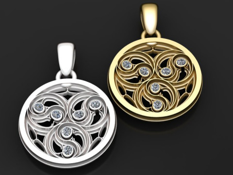Gold swirl pendant 3D 打印模型