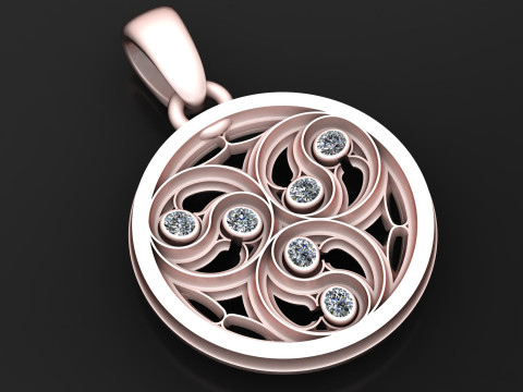 Gold swirl pendant 3D 打印模型