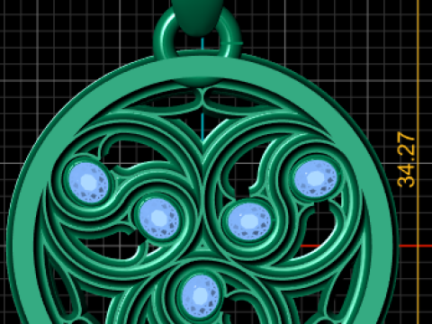 Gold swirl pendant 3D 打印模型