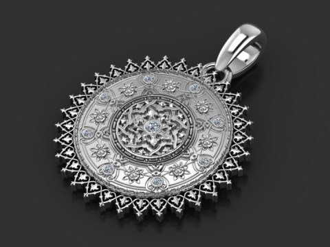 Mandala gold pendant 3D Print Model
