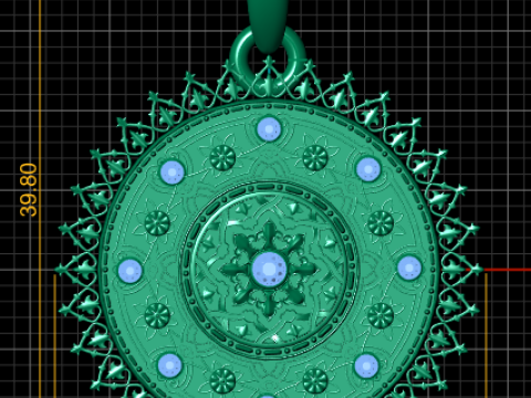 Mandala gold pendant 3D Print Model