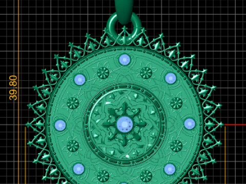 Mandala gold pendant 3D Print Model