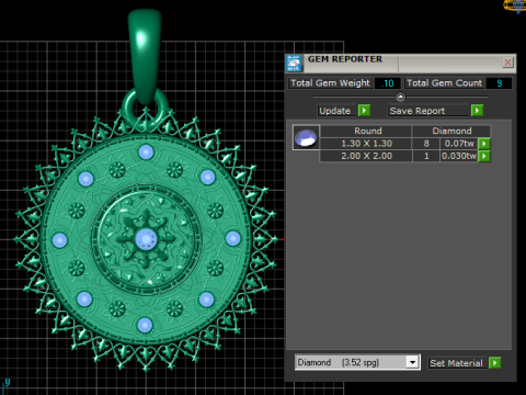 Mandala gold pendant 3D Print Model