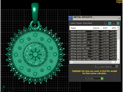 Mandala gold pendant 3D Print Model