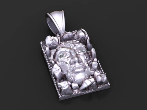 Sculpted gold pendant 3D Print Model