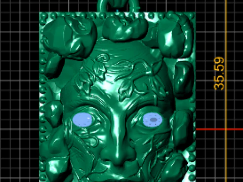 Sculpted gold pendant 3D Print Model