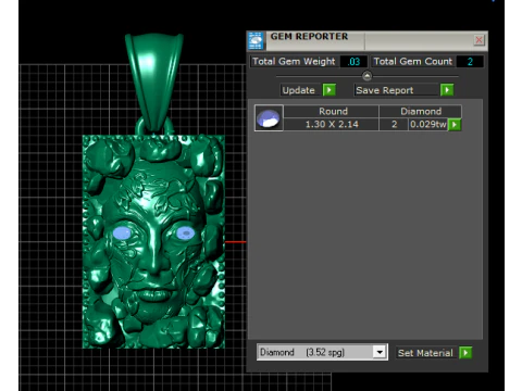 Sculpted gold pendant 3D Print Model
