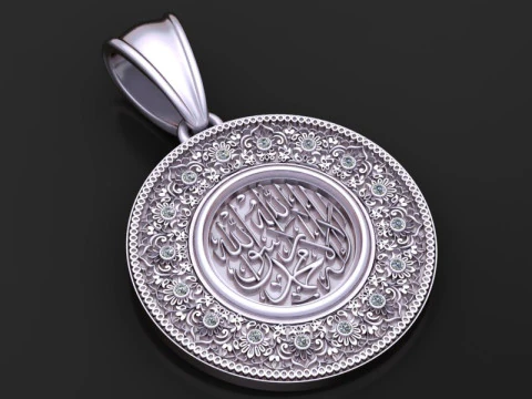 Round gold pendant 3D Print Model