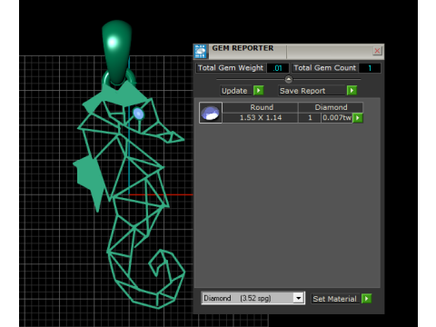 Geometric seahorse pendant 3D Print Model