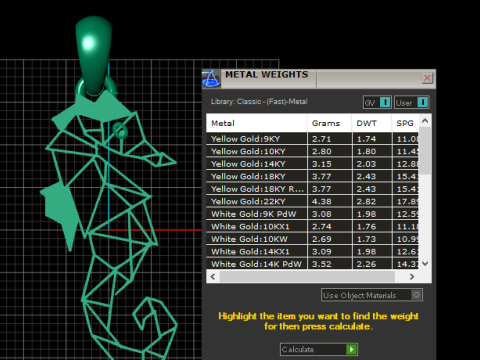 Geometric seahorse pendant 3D Print Model