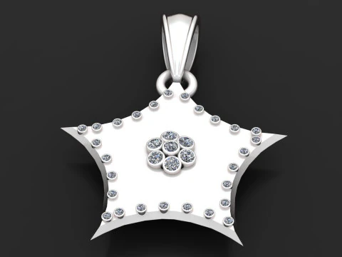 Gold star pendant 3D Print Model