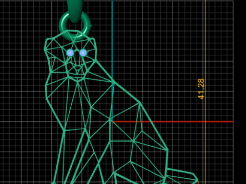Geometric cat pendant 3D Print Model