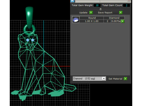 Geometric cat pendant 3D Print Model