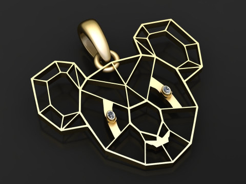 Geometric bear pendant Modèles 3D en vedette