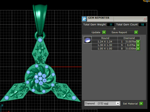 Gold floral pendant 3D Print Model