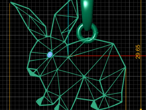 Geometric rabbit pendant 3D Print Model