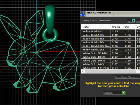 Geometric rabbit pendant 3D Print Model