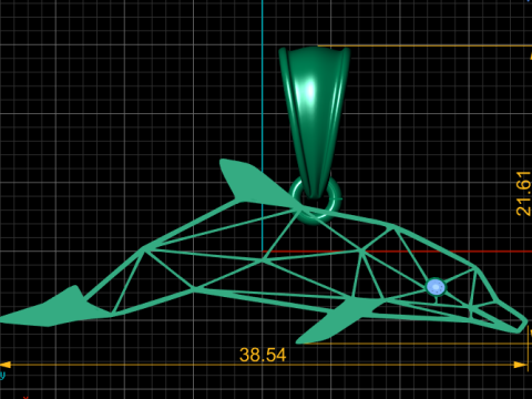 Geometric dolphin pendant Modello di stampa 3D