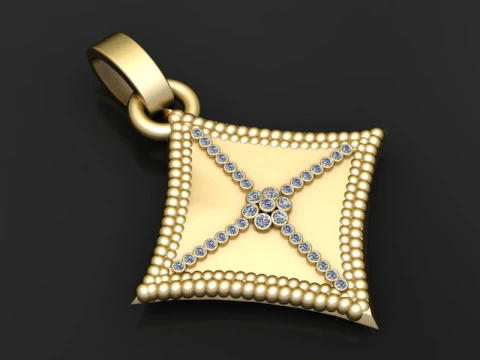 Cushion shape pendant 3D Print Model